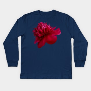 Red Peony Flower Kids Long Sleeve T-Shirt